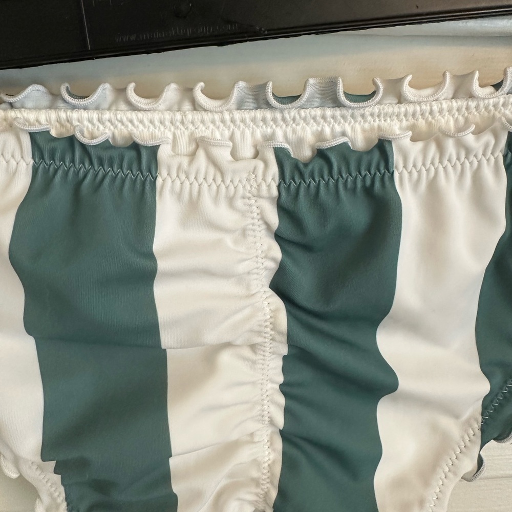 Striped Green and White Bikini Set - Picture 5 of 6